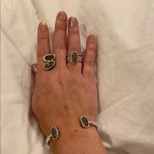 Kendra Scott size 8 ring, earring studs, bracelet